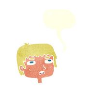 cartoon unhappy face with speech bubble N19