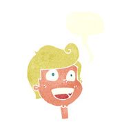 cartoon happy face with speech bubble N50