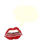 cartoon sexy lips symbol with speech bubble N6