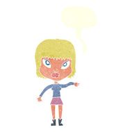 cartoon woman making gesture with speech bubble N10
