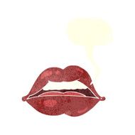 cartoon sexy lips symbol with speech bubble N7