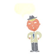 cartoon man wearing hat with speech bubble N10