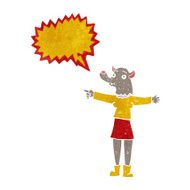 cartoon pointing werewolf woman with speech bubble N6