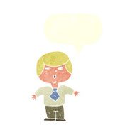 cartoon shocked boy with speech bubble N30