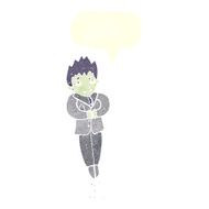 cartoon floating vampire with speech bubble N10