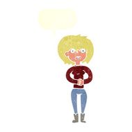 cartoon worried woman with speech bubble N78