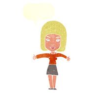 cartoon woman giving thumbs up symbol with speech bubble N67