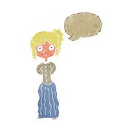 cartoon happy woman with speech bubble N255