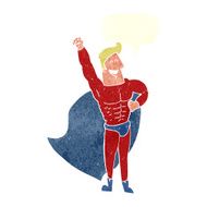 cartoon superhero with speech bubble N24