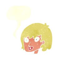 cartoon happy female face with speech bubble N186