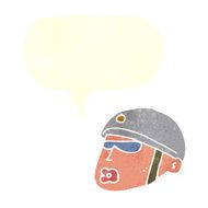 cartoon policeman head with speech bubble N10