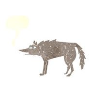 cartoon wolf with speech bubble N19