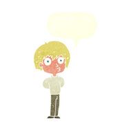 cartoon impressed boy with speech bubble N10