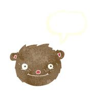 cartoon teddy bear head with speech bubble N7