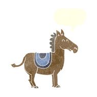 cartoon donkey with speech bubble N6