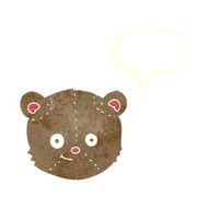 cartoon teddy bear head with speech bubble N8