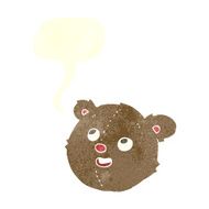 cartoon teddy bear head with speech bubble N9
