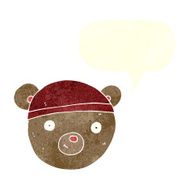 cartoon teddy bear head with speech bubble N10