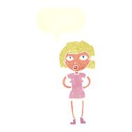 cartoon woman with speech bubble N30