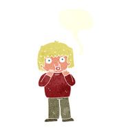 cartoon worried boy with speech bubble N30