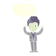 cartoon vampire boy with speech bubble N10