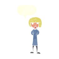 cartoon curious woman with speech bubble N58