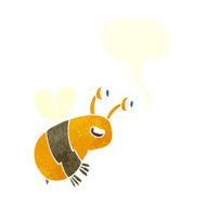 cartoon happy bee with speech bubble N20