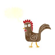 cartoon chicken with speech bubble N18