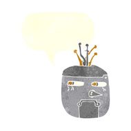 cartoon robot head with speech bubble N60