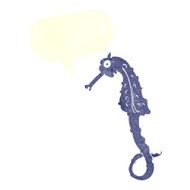 cartoon sea horse with speech bubble N20