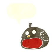 cartoon robin with speech bubble N34