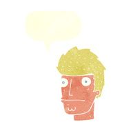 cartoon nervous man with speech bubble N138