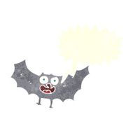 cartoon bat with speech bubble N21