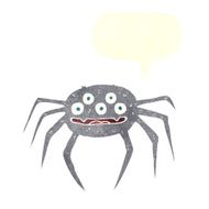 cartoon halloween spider with speech bubble N10