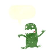 cartoon funny frog with speech bubble N20