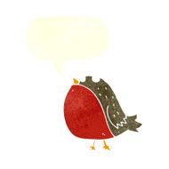 cartoon robin with speech bubble N35