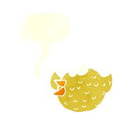 cartoon happy bird with speech bubble N36
