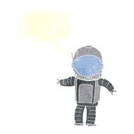 cartoon astronaut with speech bubble N124