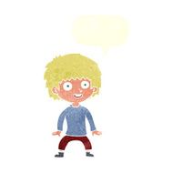 cartoon excited boy with speech bubble N146