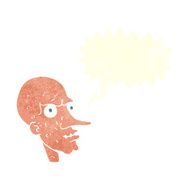 cartoon evil old man with speech bubble N19