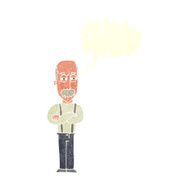 cartoon annoyed old man with speech bubble N68