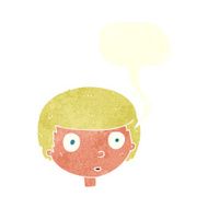 cartoon curious boy with speech bubble N36