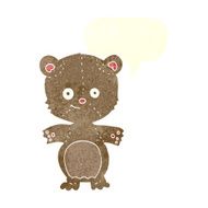 cartoon happy teddy bear with speech bubble N2