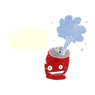 cartoon fizzing soda can with speech bubble N2