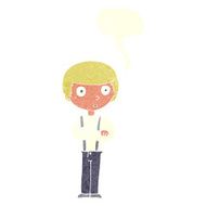 cartoon staring boy with speech bubble N28