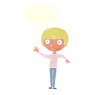 cartoon staring boy with speech bubble N29