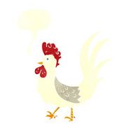 cartoon cockerel with speech bubble N28