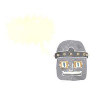 cartoon robot head with speech bubble N63