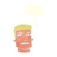 cartoon male head with speech bubble N10