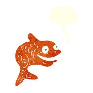 cartoon happy fish with speech bubble N22